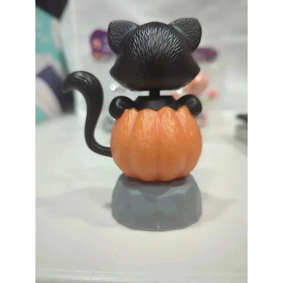 Lot of 3 Solar Powered Dancing Bobble Head Hallowee Pumpkin Cat Skeleton‎ Heads - Picture 8 of 13